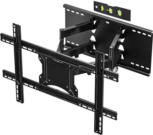 BONTEC Inclinazione e Rotazione del Supporto Tv a Muro Per Tv Lcd / Led 37 -80 Completamente Dinamico - Doppio Braccio Ultra Forte - Capacità di Carico 90 Kg Super Forte - Include Livella a Bolla d'Aria, Kit di Pulizia