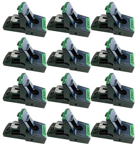 JAWZ Plastic Rat Traps – 12 Pack Bulk Snap Traps for Rats – Durable, Reusable Rodent Control – Easy to Set, Bait & Clean