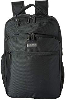 Kenneth Cole Reaction Brooklyn Commuter Backpack Slim 16 Laptop Computer & Tablet Anti-Theft RFID Business, Work, , & Travel Bookbag, Black Polyester