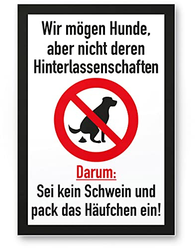 Komma Security Kein Hundeklo Keine Hundetoilette - Schild Hunde kacken verboten - Verbotsschild Hundeverbotsschild Verbot Hundeklo Hundekot Hundehaufen Hundekacke