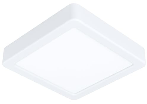 EGLO LED Deckenleuchte Fueva 5, L x B 16 cm 1 | flammige Aufbauleuchte aus Stahl und einer Kunststoff Leuchtfläche, Deckenlampe in Weiß, LED Aufbaulampe neutralweiß