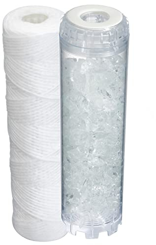 Kit Cartouche durée 12 mois traitement Anti Calcaire Polyphosphate + Cartouche bobinée filtration Anti Impuretés 25 microns ORIA