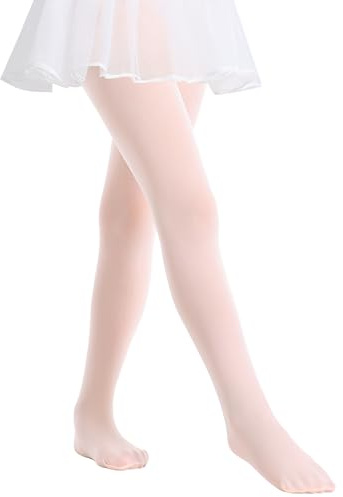 MdnMd Soft Girls Ballet Dance Tights Footed Ballet Legging Stocking Pantyhose 1 Pairs (Ballet Pink, Child Age 8-10)
