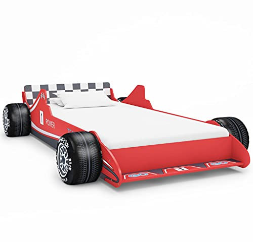 INLIFE Kinderbett im Rennwagen-Design 90 x 200 cm Rot-5660