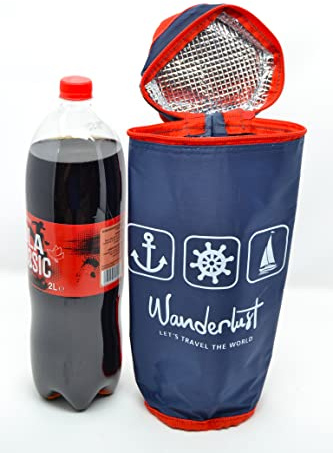 Blau 4L Total Kühlschrank 2LTR Flaschen 2 Liter XXL Flexibler tragbarer Kühler für Strand Camping Kühltasche Camping Kühler Camouflage Militär