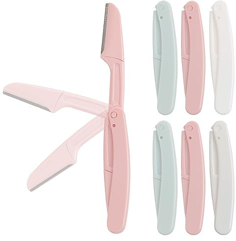 Eyebrow Razor 6 PCS Folding Face Razor Shaper, Dermaplaning Blades for Face, Lady Face Shavers for Shave, Eyebrow Shaper Face Razors for Women Men