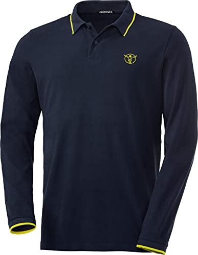 Chiemsee Herren Poloshirt Langarm, 100% Baumwolle, bequemes Polo mit lässigem Kragen, leichtes Langarmshirt, atmungsaktiv & luftdurchlässig, Gr. M-3XL