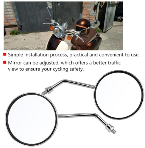 8 Mm Rollerspiegel, 1 Paar 8 Mm Rechte und Linke Motorrad-Rückspiegel, Runde Motorrad-Rückspiegel