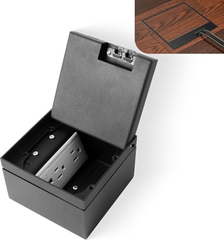 KYHSHJ Recessed Flat Hidden Socket Kit with Recessed Duplex 15A and 5V 2.4A 1 USB-A Ports &1 USB-C Port USB Charging Ports.Corrosive Resistant Hardware,Black
