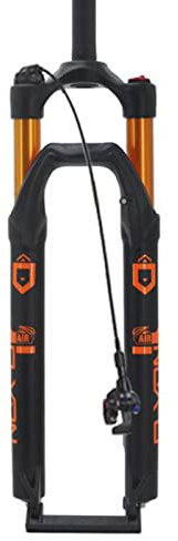 ZECHAO 1-1/8 Fahrrad Gabel MTB,27,5/29inch Fahrrad Stoßdämpfer Gabeln 9mm Schnellspanner Luftgabel 120mm Federweg Fahrrad Federgabel (Color : Black Gold Tube, Size : 29inch)