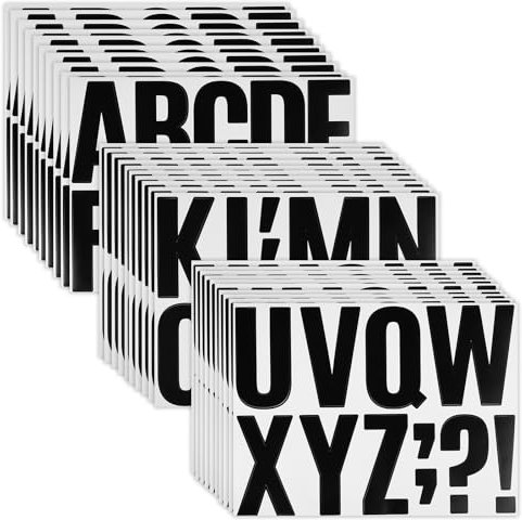 30 Blatt Große Buchstaben Aufkleber, 10cm Selbstklebend Alphabet Aufkleber PVC Große Schriftart Buchstaben Aufkleber für Pinnwand Wand Briefkasten Fenster Tür (Schwarz)