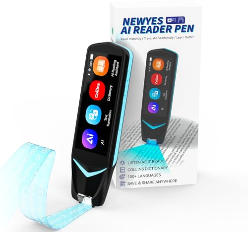 NEWYES AI Pen, Reading Pen for Dyslexia Scan Reader Pen 4 Text to Speech Device Translator Pen, Photo Translation OCR 16GB Bluetooth Pen Scanner for Students Adults (Blue) (3.99)