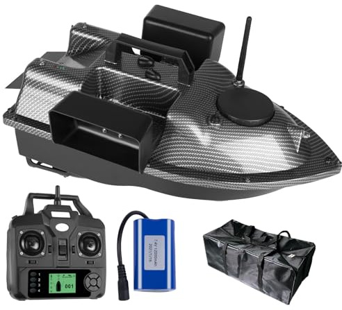 CTLNEON Ferngesteuertes Fischerboot, GPS-Positionierung, 500 m, 3 Käfige, für Erwachsene und Outdoor-Enthusiasten, Unisex, Fischboot