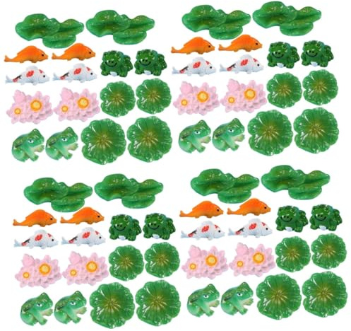 Toddmomy 4ensembles Mini Figurines De Grenouilles Décoratives pour Mini Jardins Et Aquariums Accessoires Créatifs pour Décoration Intérieure Et Extérieure Complet avec Nénuphars Et