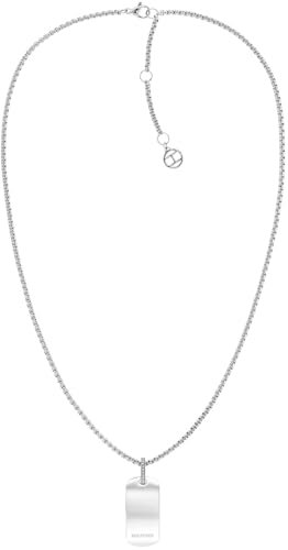 Tommy Hilfiger Damen Halskette mit Anhänger Plättchen Silber One Size, One Size, Metall, Kein Edelstein