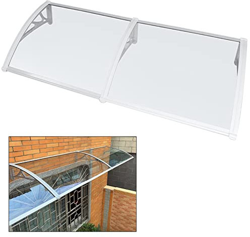 Tür-/Fenster-Markisenüberdachung, Outdoor-Regenschutzabdeckung für Vorder- und Hintertür, Polycarbonat, Terrasse, Veranda, Markise, Halterung aus Aluminiumlegierung (Farbe: transparent, Größe: 240 x