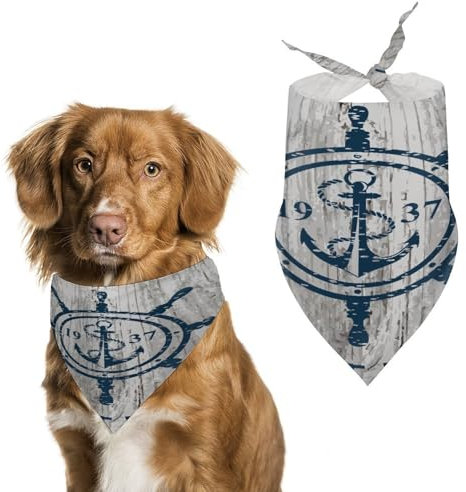 Hundehalstuch, nautischer Anker, groß, 70 x 30 cm