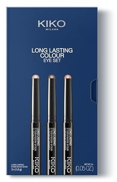 KIKO Milano Long Lasting Colour Eye Set 01, Kit De 3 Ombres À Paupières En Sticks : Tenue 24 H, Sans Transfert
