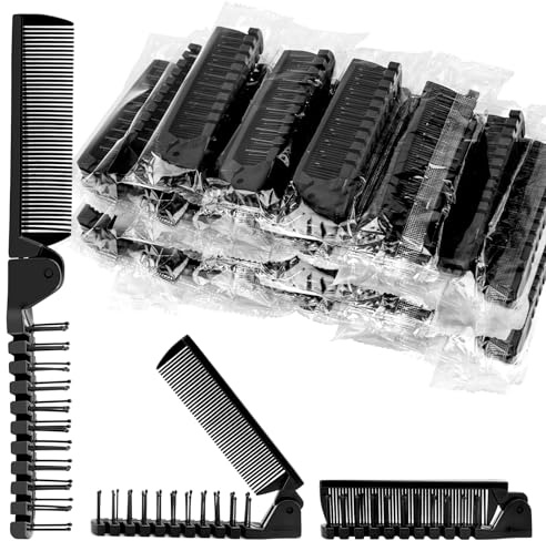 HOFASON 24 PCS Travel Folding Comb Bulk Individually Wrapped, Compact Pocket Foldable Hair Comb & Brush Travel Mini Styling Tool Comb in Bulk for Women Men Girls Homeless Hotel Shelter Nursing Home