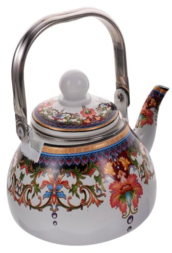 Cabilock Tetera Esmaltada Teteras Placa Rápida Cafetera Hervidor De Agua Máquina De Cocina Eléctrica De Porcelana De Vaso Con Infusor Cuello De Cisne De