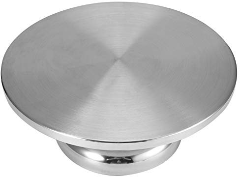 ZAICOLER Cake Turntable, 11.8 Inch Stainless Steel Cake Spinner Stand Cake Rotating Stand Bakery Supplies Cake Stand Cake Decorating Turntable for Cake Cupcake