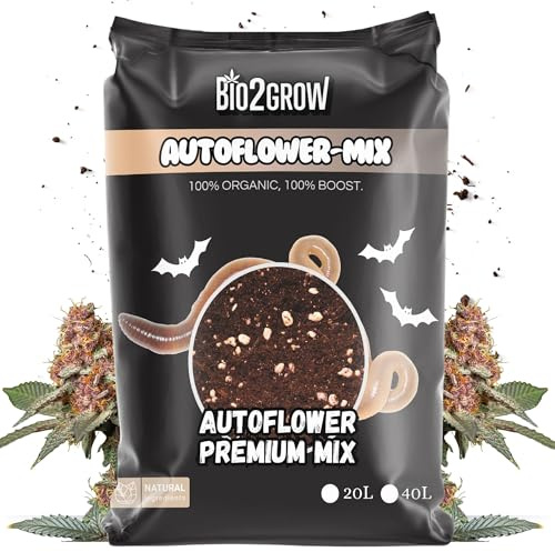 Bio2Grow Autoflower Mix 40 Liter - Automatik Indoor & Outdoor Blumenerde für Pflanzen Leichte Mischung Gemüse Anbau Supermix