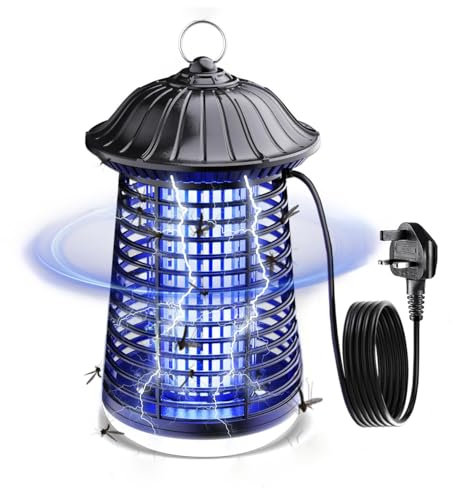 Bug Zapper, Upgraded 4200V 15W UV Insect Pest Fly Killer, Electric Fly Zapper with LED Light, IPX4 Waterproof Mosquito Killer 360° Attract Zap Flying Insect for Indoor & Outdoor