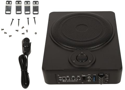 Subwoofer de 10 Pouces 600W Slim Car, matériau en Alliage en Aluminium, avec Tweeter, Boost de Basse Variable, Passe-Bas, pour la qualité du Son dans l'audio Automobile