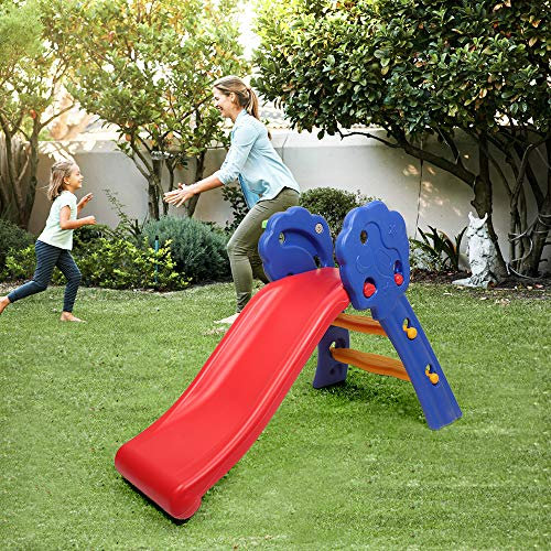 Scivolo pieghevole con cestino da basket, scivolo in plastica per interni ed esterni, antiscivolo, 18 mesi + max. 35 kg