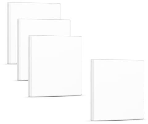 Landrain 4 Stück Lichtschalter Abdeckung,8,6 X 8,6 Cm Blindabdeckung Steckdose, Steckdosenabdeckung Weiß