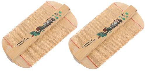 Beaupretty 2 Stück-pack Bambuskamm mit Feinen Zähnen Tragbarer Flohkamm Hunde Langhaar für Effektive Haarpflege und Schuppenentfernung als Haarkamm und Friseurkamm Zufälliger Stil