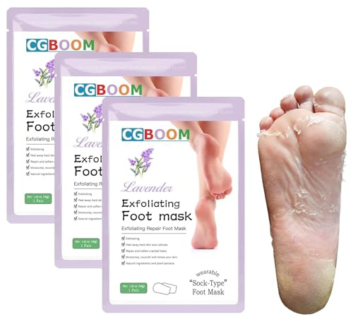 3 pares de máscaras para pies, calcetines para pies, calcetines para callosidades, mascarilla exfoliante para pies, cuidado natural y suave, mascarilla hidratante para pies para hombres y mujeres