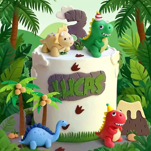 Dinosaur Cake Decorations Little Dinosaur Cake Toppers | for Dinosaur Birthday Baby Shower Party Supplies