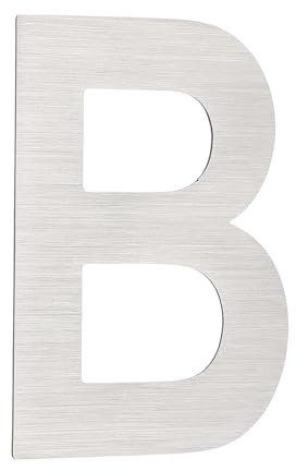 PATIKIL Numeri Civici Per Esterno Lettera B Acciaio Inox Autoadesivo Moderno Numero Civico Per Cassetta Postale Indirizzo Casa Residenziale 50x35mm 1.97x1.38 Pollici