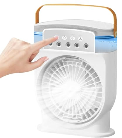 Mister - Ventilador portátil - Enfriador de pulverización de agua, soplador de boquilla de estiércol | 5 orificios, humidificador de aire circular, de refrigeración personal recargable para