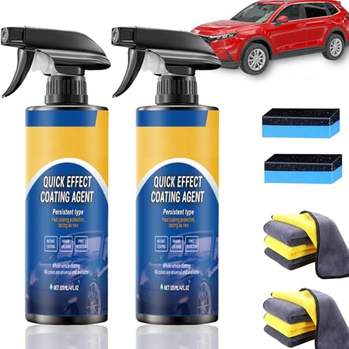 Quick Effect Coating Agent, Quick Effect Spray, Multifunktionales Beschichtungs- Erneuerungsspray, Repariert Kratzer und Abnutzungserscheinungen schnell (2 Stück)