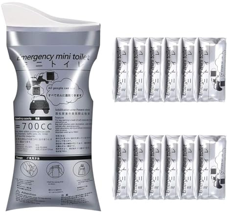 12Pcs 700ml Disposable Urine Bag for Travel, No-Spill Travel Toilet, Mobile Emergency Toilet in Car, Gel Urine Bags for Camping, Traffic Jam, Vomit Bags, Portable Toilets for Adults, Children