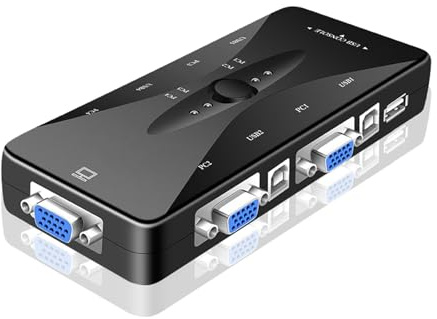 HD 1080P USB 2,0 VGA KVM Switch 4 puertos divisor for ratón teclado impresora compartir caja de conmutación adaptador en 1 salida Conmutación Fluida
