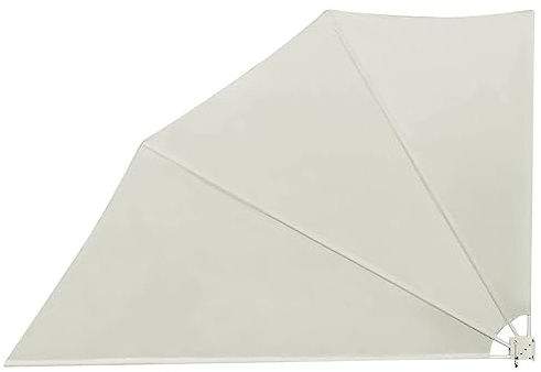 Frdhee Schirm Balkon Sonnenschutz, Faltbarer Balkonfächer Creme 160×240 cm für Garten, Terrasse, Strand, Outdoor