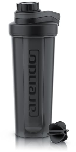 Arendo - Eiweiß Shaker mit Kugel - 700 ml – Protein Shaker mit Messskala - keine Klumpen - BPA-frei - Shaker Bottle – für Fitness, Sport & Freizeit – spülmaschinenfest