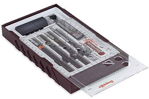 rOtring Isograph Pen Set Technical Pen & Pencil College Set | 3 Pens (0.20mm, 0.30mm, 0.50mm) and Mechanical Pencil (0.5mm) + Accessories