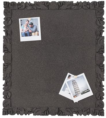 Bi-Office Korktafel Rococork, rahmenlos, hochwertige Korkoberfläche, schwarz, 40 x 45 cm