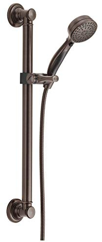 Delta Faucet 9-Spray Slide Bar Hand Held Shower with Hose, Oil Rubbed Bronze Handheld Shower Head, Slide Bar Hand Shower, Handheld Shower, Detachable Shower Head, Venetian Bronze 51900-RB