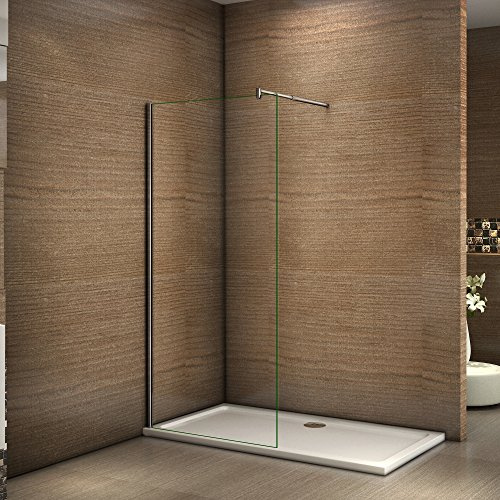 Mamparas de Ducha Frontales Puerta Fijo WALK IN Antical 10mm Cristal Barra 70-120cm 90x200cm