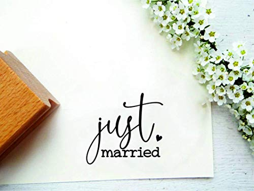 kleiner Stempel just married für Dankekarten, Hochzeitsdekoration