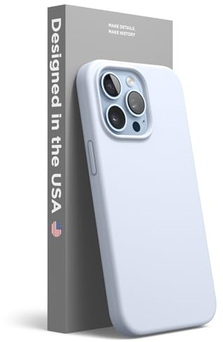 elago Silikon Hülle für iPhone 13 Pro | Premium-Silikon, kratzfest, Rundumschutz, weiches Mikrofaserfutter (Hellblau)