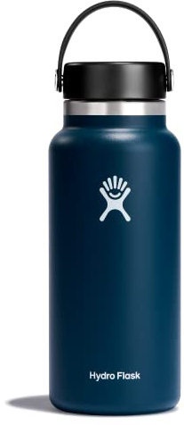 Hydro Flask - Water Bottle 946 ml (32 oz) - Vacuum Insulated Stainless Steel Water Bottle with Leak Proof Flex Cap and Powder Coat - Wide Mouth - Indigo
