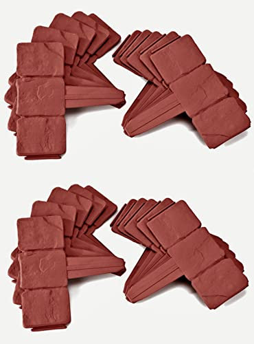 ADEPTNA Interlocking Garden Edging Terracotta Stone Effect Plastic Lawn Plant Border - Ideal for Borders Flowerbeds Paths and Lawns (20 PACK)