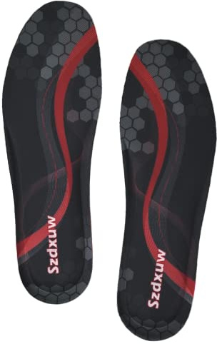 Szdxuw Plantillas Memory Foam para Mujer y Hombre, Se Pueden Cortar a Medida, Cómodas y Amortiguación, Plantillas de Repuesto para Zapatillas Deportes, Botas, Trabajo, Hombre Negro