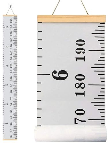 WAIZHIUA Messlatte Kinder, Größenmesser Kinder Messlatte Kinderzimmer, Baby Messlatte Höhe Diagramm, Aufrollbare Wandbehang Höhenmesser Kindergarten für Kinderzimmer Dekoration 200cm x 20cm